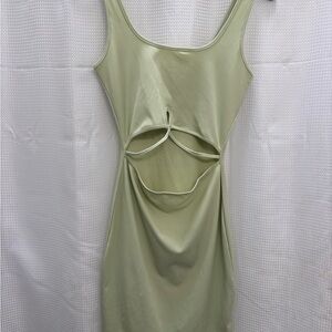 Planet Gold Light Green Ribbed Top